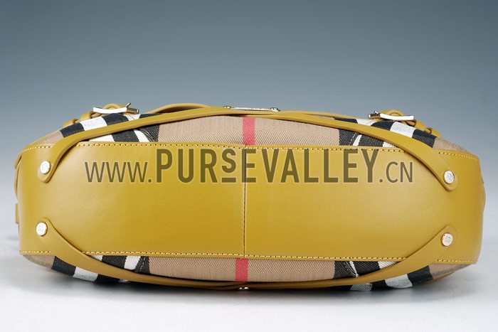 Burberry Smooth Bridle House Check Belted Bag Yellow