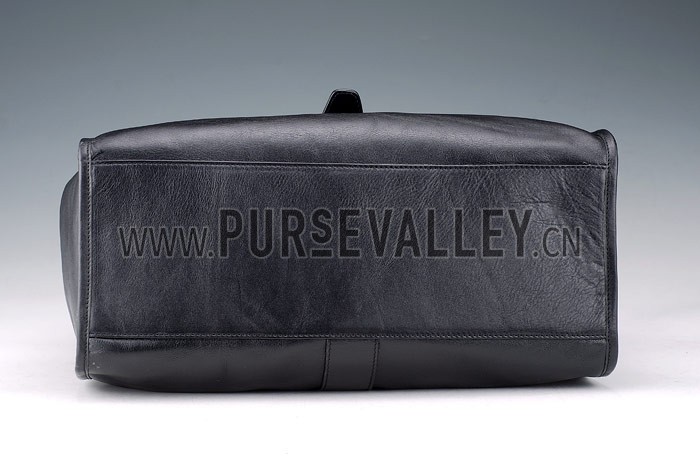 Gucci Soft Stirrup Black Leather Large Shoulder Bag