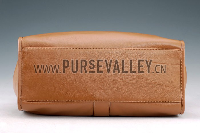 Gucci Soft Stirrup Tan Leather Large Shoulder Bag