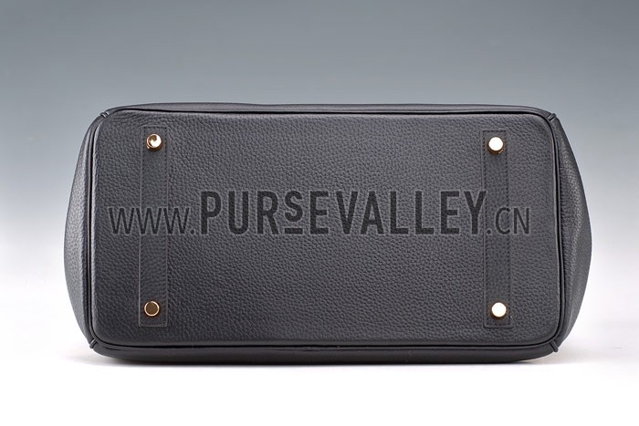 Hermes Birkin Horse Embossed Gold Hardware Tote Black