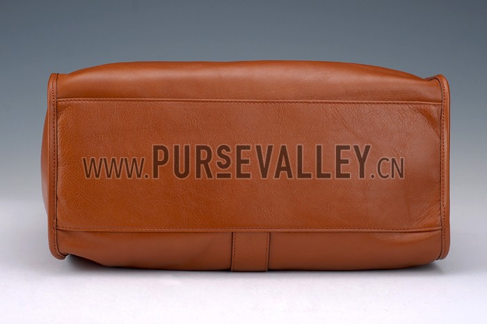 Gucci Soft Stirrup Tan Leather Large Shoulder Bag Cognac