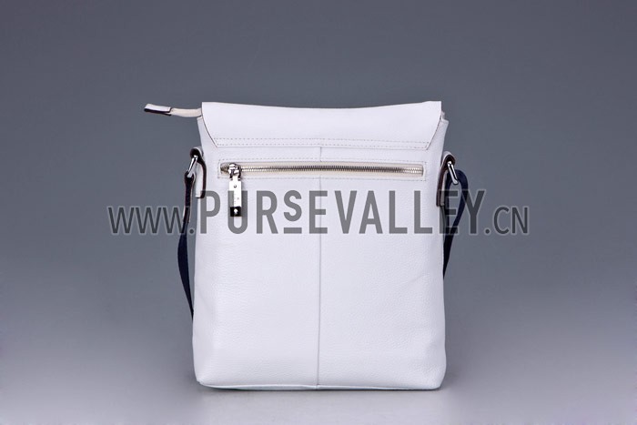 Gucci Web White Leather Small Messenger Bag