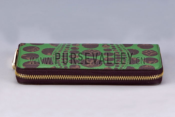 Louis Vuitton Zippy Long Wallet Yayoi Kusama Green