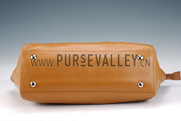 Gucci Soho Tote with Embossed Interlocking G Dark Tan