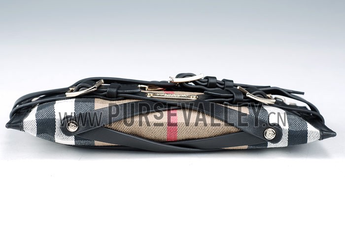 Burberry Small Bridle House Check Belted Clutch Black