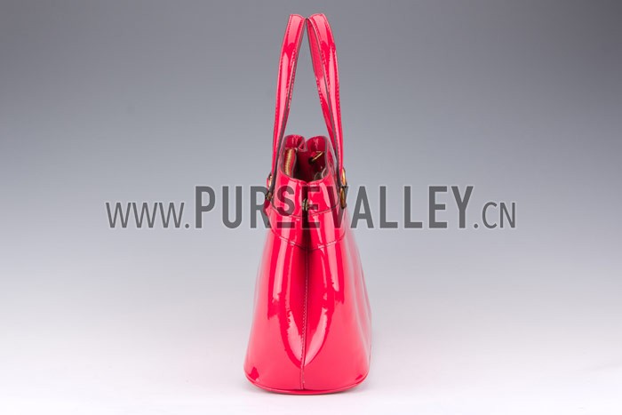 Gucci Bright Bit Pink Patent Leather Top Handle Tote