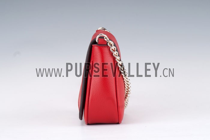 Gucci Soho Mini Shoulder Strap Bag Red
