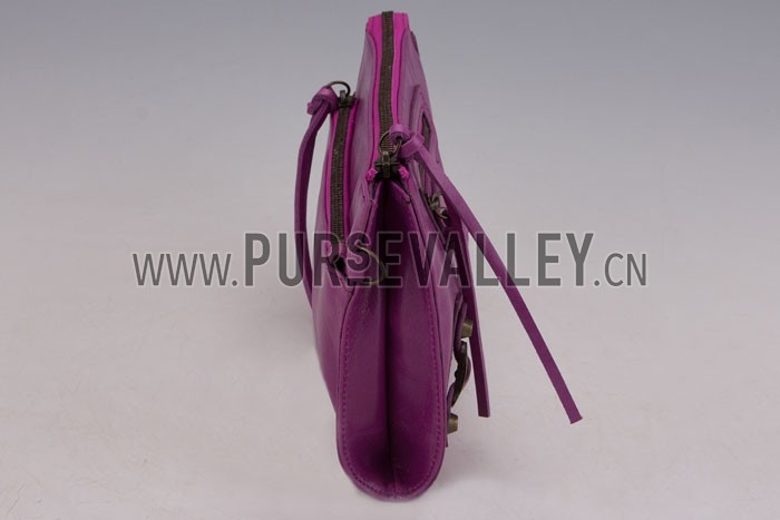 Balenciaga Giant Gold Envelope Wallet with Strap Purple