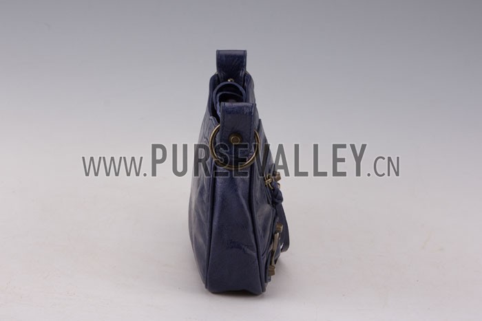 Balenciaga Giant Gold Hip Purse Dark Blue