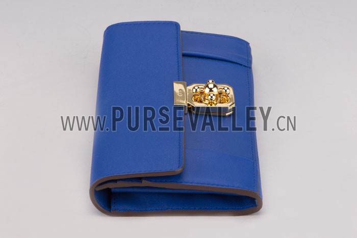 Chloe Elsie Long Wallet With Flap Bag Calfkin Blue