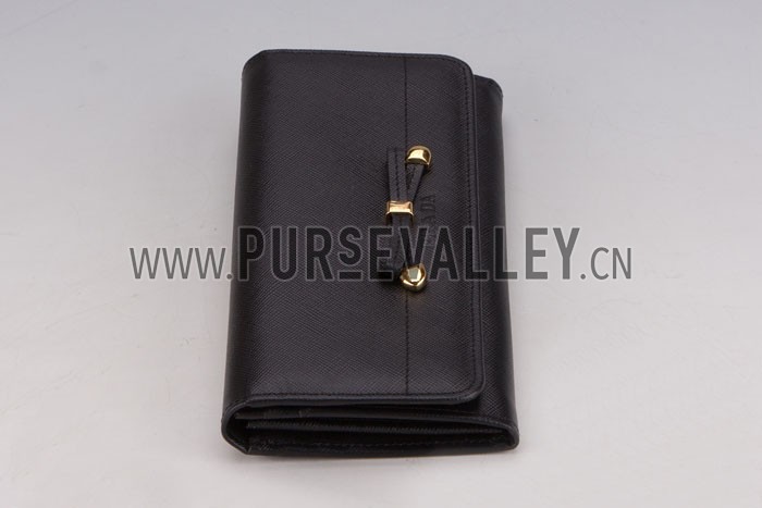 Prada Continental Wallet Black