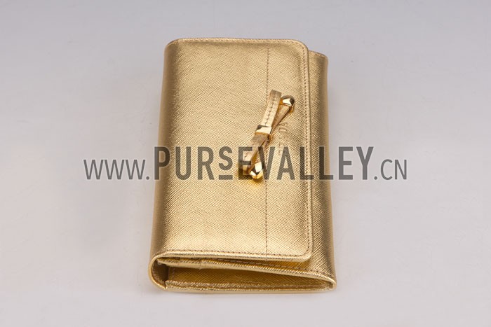 Prada Continental Wallet Gold