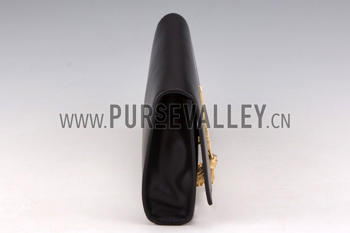 Saint Laurent Cassandre Tassel Black Clutch