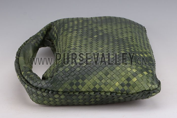Bottega Veneta Intrecciato Nappa Hobo Bag Dark Green
