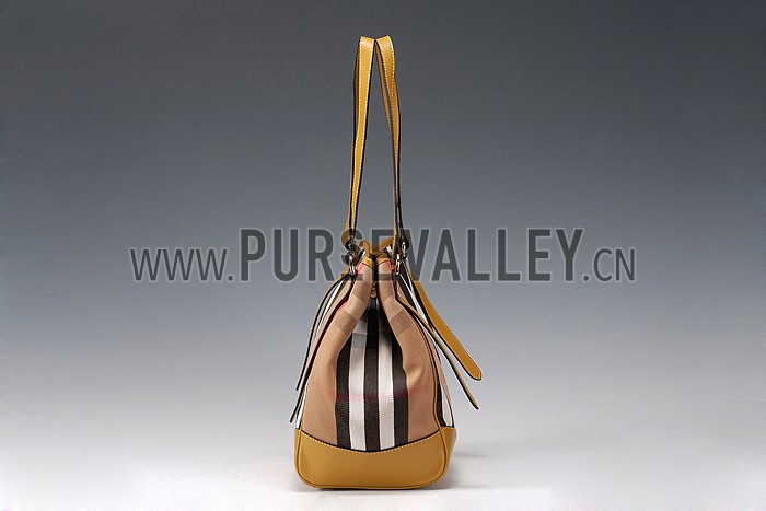 Burberry Small Bridle House Check Tote Bag Yellow 607781