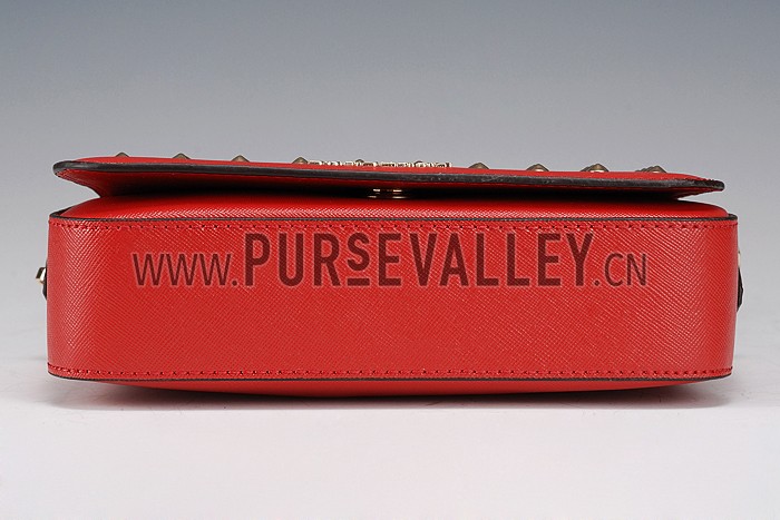 Burberry Studded Berkley Crossbody Bag Red 607788