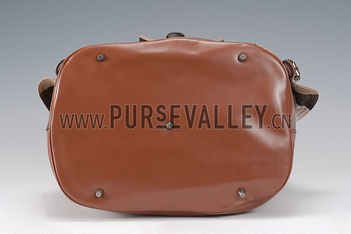 Burberry Large Canvas Check Backpack Brown 607805