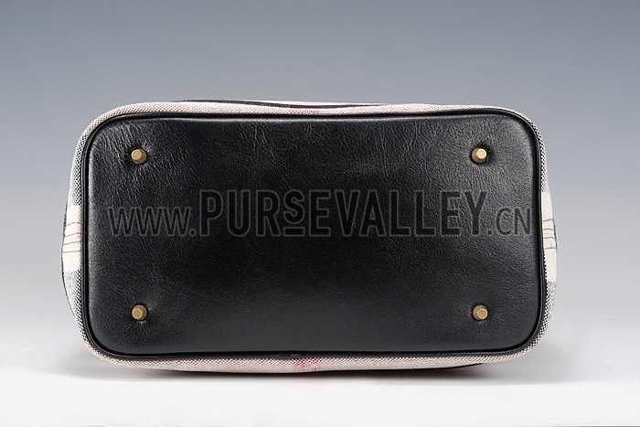 Burberry Medium Canvas Check Hobo Bag Black 607819