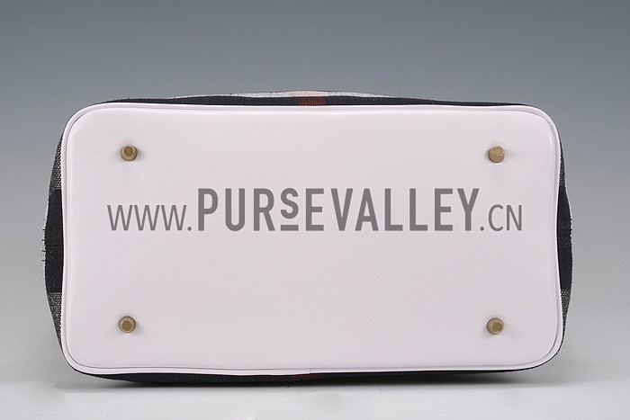 Burberry Medium Canvas Hobo Bag Dark Blue 607821