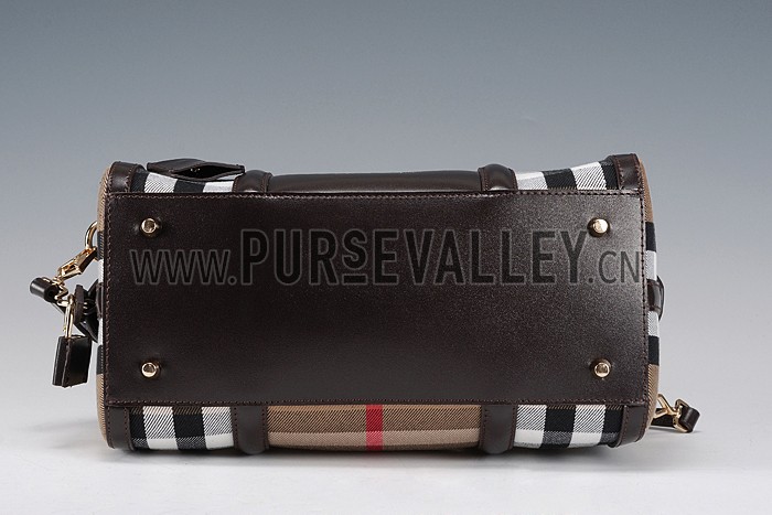 Burberry Sartorial House Check Bowling Bag Black 607823