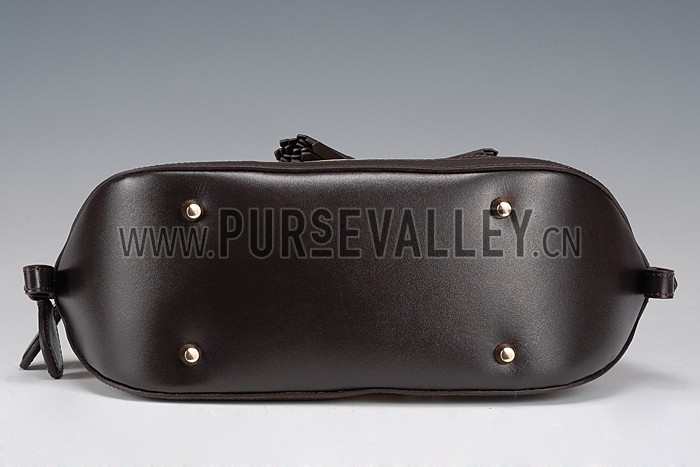 Burberry Large Tassel Bowler Bag Brown 607828