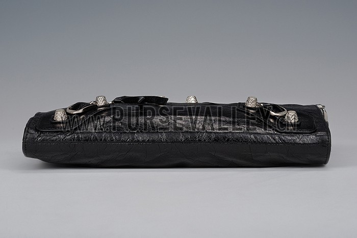 Balenciaga Clutch Black With Silver Hardware 607832
