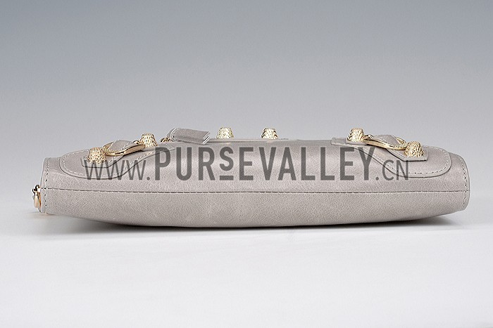 Balenciaga Clutch Argent Silver With Gold Hardware 607833