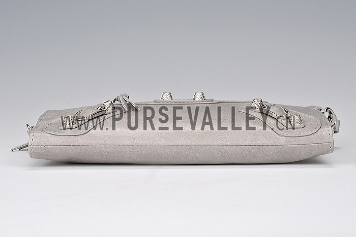 Balenciaga Clutch Argent Silver With Silver Hardware 607834