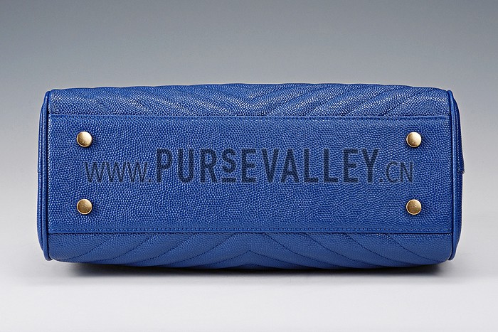 Saint Laurent Classic Monogram Shopping Bag Royal Blue 607879