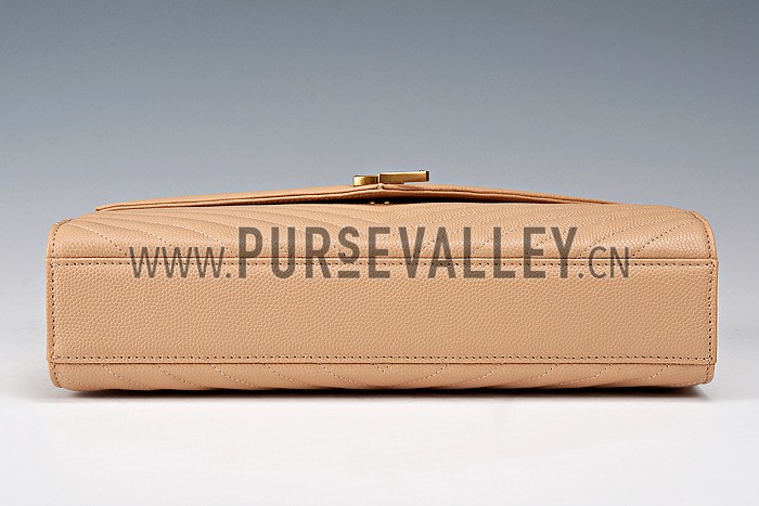 Saint Laurent Classic Monogram Satchel Beige 607881