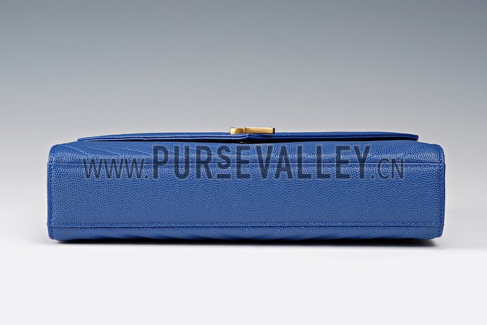 Saint Laurent Classic Monogram Satchel Rolay Blue 607883