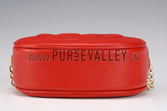 Gucci Soho Leather Mini Chain Bag Red 607946