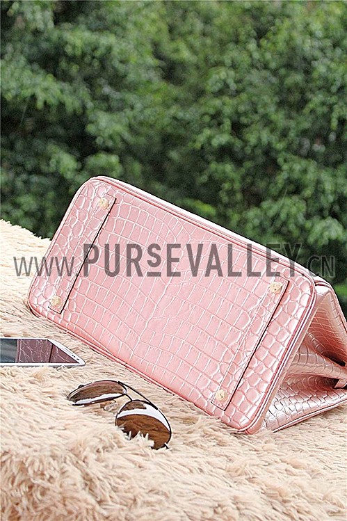 Hermes Birkin 35 Crocodile Rose Dragee 608058