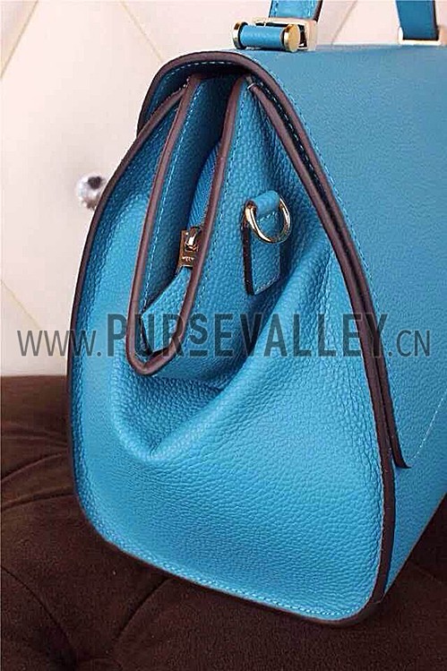 Hermes Stirrup Shoulder Bag Blue 608090