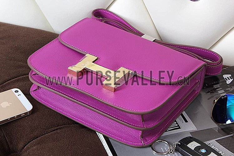 Hermes Constance Cyclamen With Gold Hardware 608113