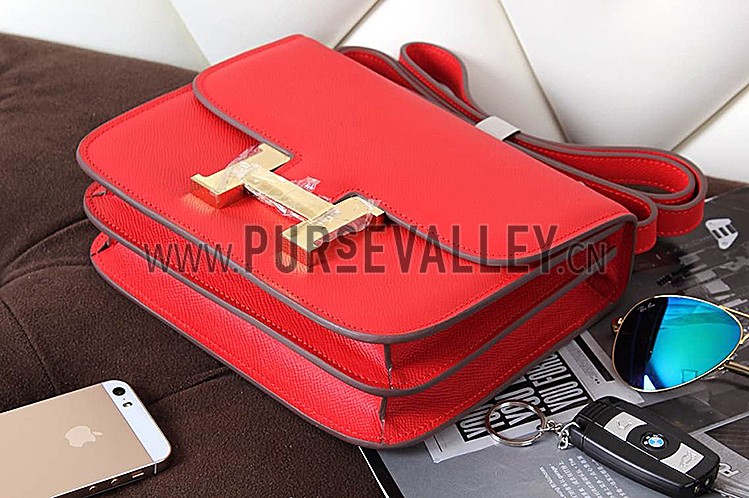 Hermes Constance Red Vermillion With Gold Hardware 608114