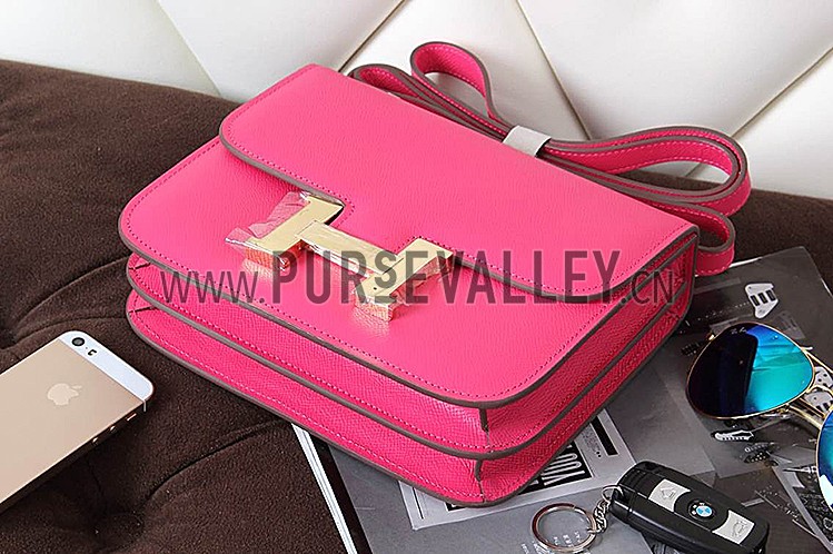 Hermes Constance Rose Tyrien With Gold Hardware 608115