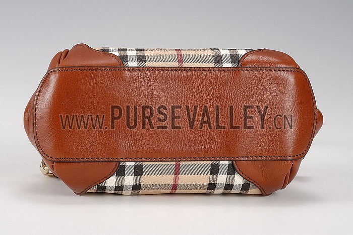 Burberry Haymarket Check Crossbody Bag Tan 608262