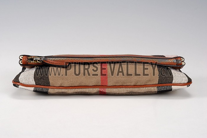 Burberry Canvas Check Foldover Crossbody Bag Saddle Brown 608275
