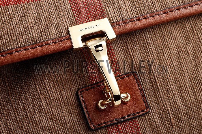 Burberry Canvas Check Backpack Honey Tan 608278