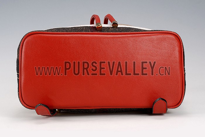 Burberry Canvas Check Backpack Honey Parade Red 608279