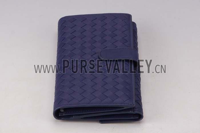 Bottega Veneta Intrecciato Nappa Continental Blue Walet