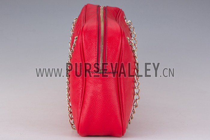 Gucci Medium Soho Rust Leather Shoulder Bag with Chain Straps