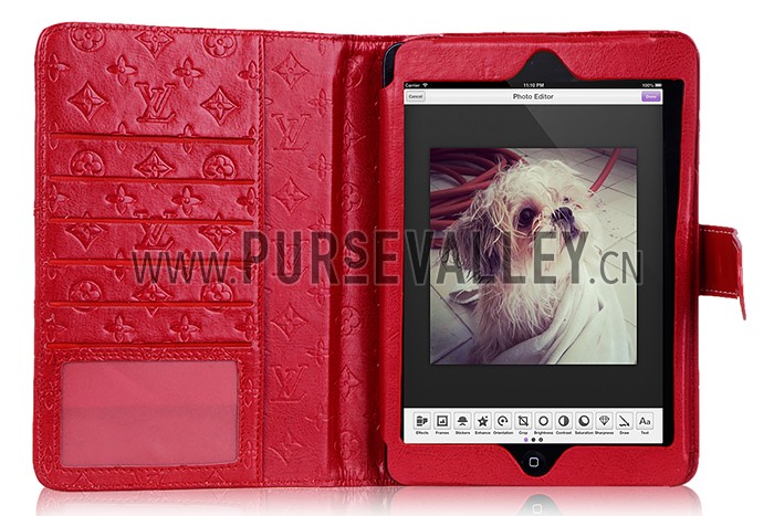 Louis Vuitton Vernis Mini iPad Wallet Case Red
