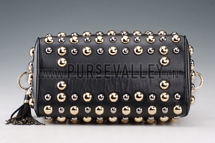 Gucci Babouska Studded Boston Bag Black