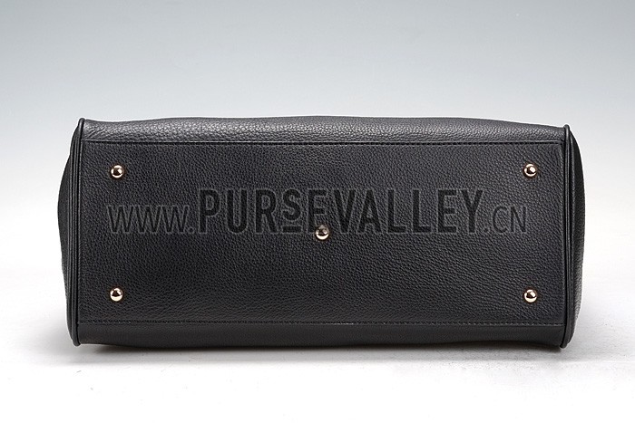 Gucci Bamboo Shopper Leather Tote Black 607312