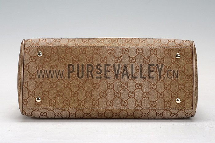 Gucci Bamboo Shopper Leather Small Tote Gold 607316