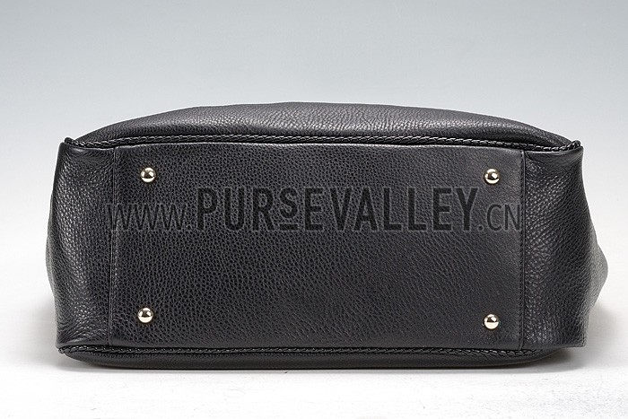 Gucci Hip Bamboo Leather Tote Black 607331