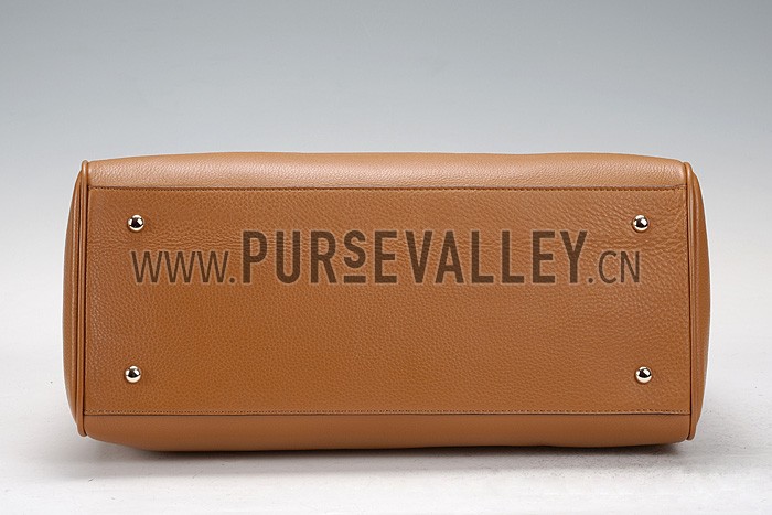 Gucci Bamboo Shopper Leather Tote Tan 607313