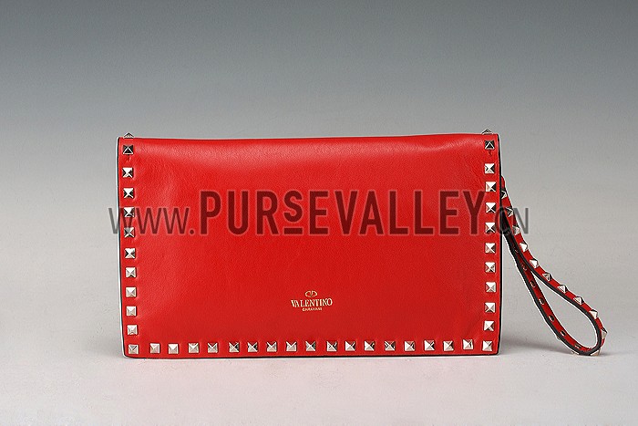Valentino Rockstud Clutch Red 607530